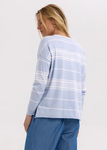 Model wearing Powder Beach Bum Jumper By Zaket & Plover Available at Beetees Nelson